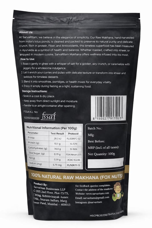 SarvaRitam Lotus Luxe Premium Makhana – Healthy Roasted Fox Nuts