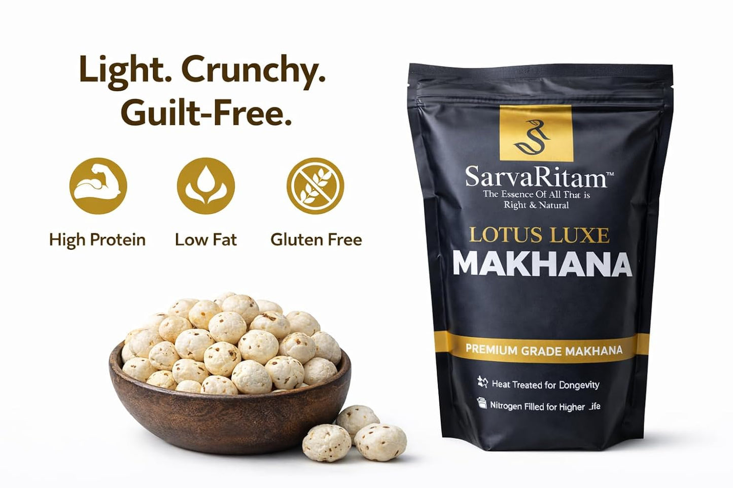 SarvaRitam Lotus Luxe Premium Makhana – Healthy Roasted Fox Nuts