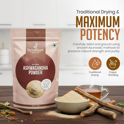 SarvaRitam Ashwagandha Root Powder – Natural Ayurvedic Herb